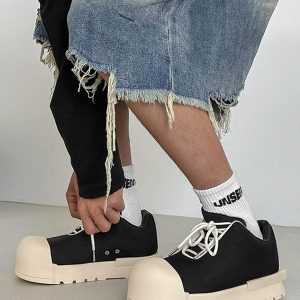 Concert Outfit Low Top Canvas Platform Sneakers