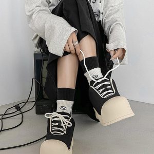 Concert Outfit Low Top Canvas Platform Sneakers