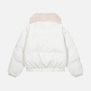 Concert Outfit Luxe Collar Puffer Coat