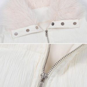 Concert Outfit Luxe Collar Puffer Coat