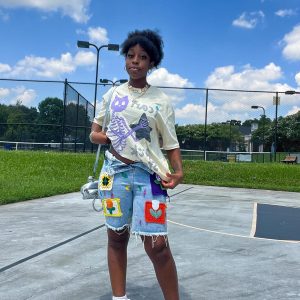 Concert Outfit Made Retro Skull Letter Foam T-Shirt