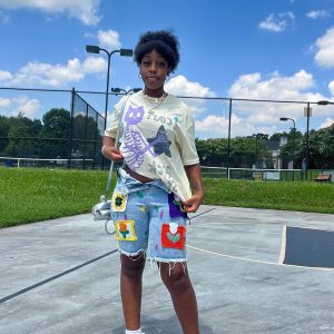 Concert Outfit Made Retro Skull Letter Foam T-Shirt