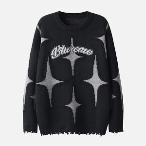 Concert Outfit Maillard Star Tassel Ripped Sweater