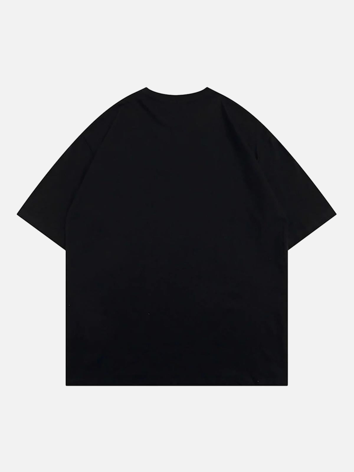 Concert Outfit Masked Gangster Portrait Printed T-Shirt Concert Outfit Masked Gangster Portrait Printed T-Shirt