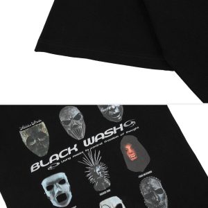 Concert Outfit Masked Mystery Iconic Faces Graphic Tee