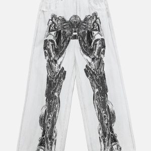 Concert Outfit Mecha Print Jeans