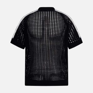 Concert Outfit Mesh Zip-Up Sports Jersey Short Sleeve Shirt