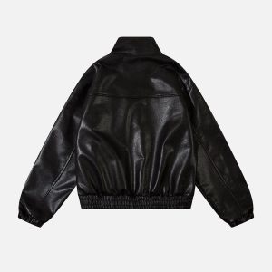 Concert Outfit Metal Buckle Faux Leather Jacket
