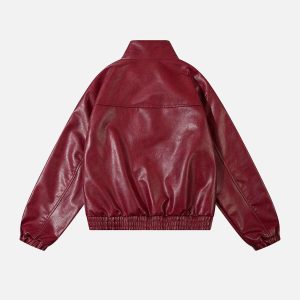 Concert Outfit Metal Buckle Faux Leather Jacket