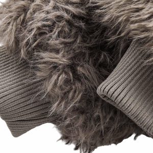 Concert Outfit Metal leather button Faux Fur Jacket