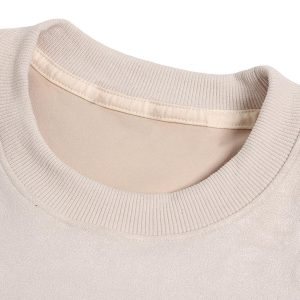 Concert Outfit Metallic Print Suede Crew Neck T-Shirt