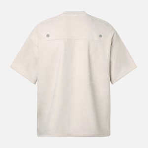 Concert Outfit Metallic Print Suede Crew Neck T-Shirt