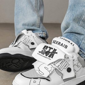 Concert Outfit Mid-Top Color Blocking Skate Shoes