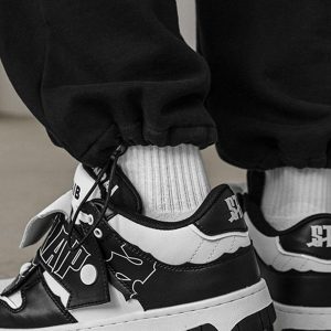 Concert Outfit Mid-Top Color Blocking Skate Shoes