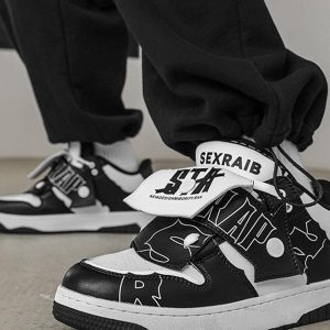 Concert Outfit Mid-Top Color Blocking Skate Shoes