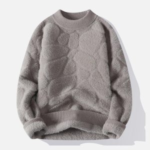 Concert Outfit Mink Fleece Solid Warm Sweater