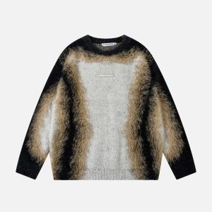 Concert Outfit Mohair Spliced Sweater