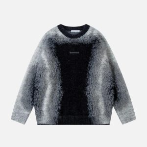Concert Outfit Mohair Spliced Sweater