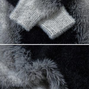 Concert Outfit Mohair Spliced Sweater