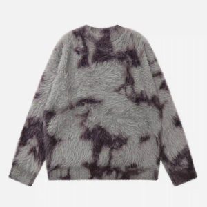Concert Outfit Mohair Tie-Dye Design Sweater