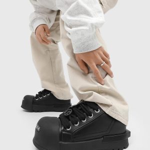 Concert Outfit Monochrome Chunky Tread Sneakers