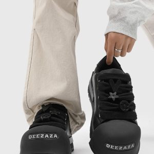 Concert Outfit Monochrome Chunky Tread Sneakers