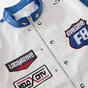 Concert Outfit Motorcycle PU Leather Stitching Racing Jacket