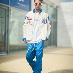 Concert Outfit Motorcycle PU Leather Stitching Racing Jacket