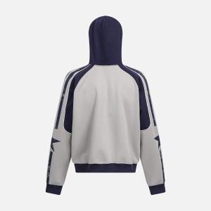 Concert Outfit Motorcycle Style Printed Hooded Sweatshirt