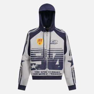 Concert Outfit Mottled Distressed Print Hoodie