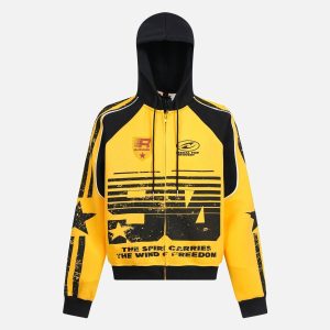 Concert Outfit Mottled Distressed Print Hoodie