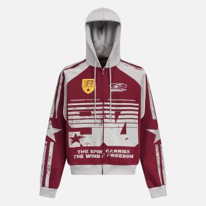 Concert Outfit Mottled Distressed Print Hoodie