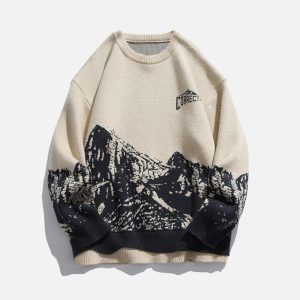 Concert Outfit Mountains Knit Sweater