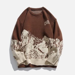 Concert Outfit Mountains Knit Sweater