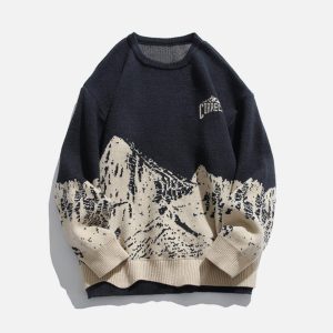 Concert Outfit Mountains Knit Sweater