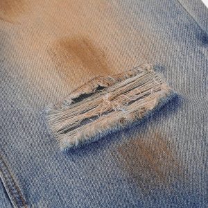 Concert Outfit Mud Dyeing Distressed Jeans