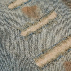 Concert Outfit Mud Dyeing Distressed Vintage Fade Jeans