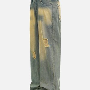 Concert Outfit Mud Dyeing Loose Jeans