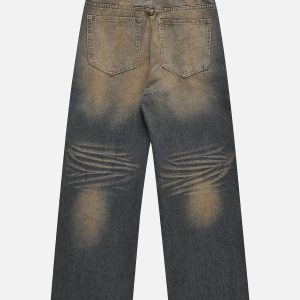 Concert Outfit Mud Dyeing Washed Jeans
