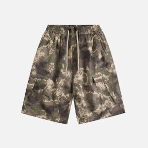 Concert Outfit Multi Pocket Camouflage Shorts