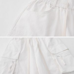 Concert Outfit Multi-Pocket Cargo Solid Drawstring Shorts