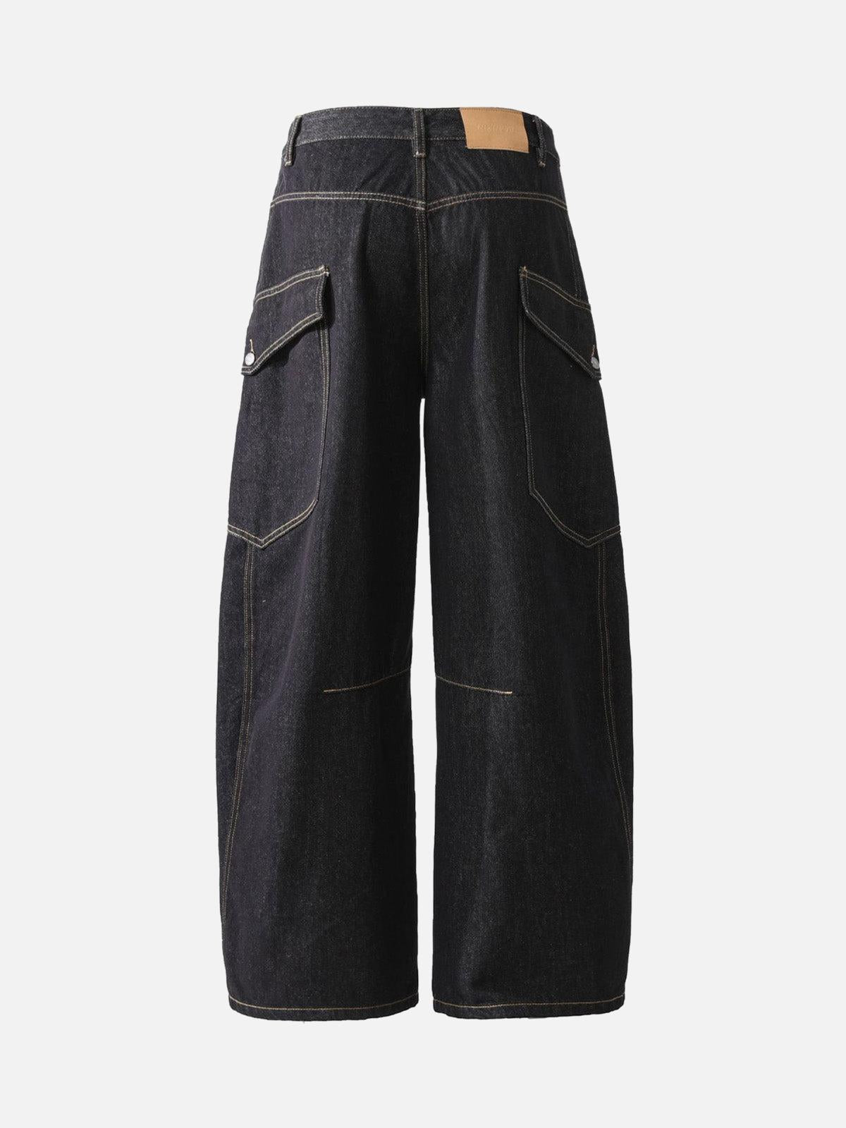 Concert Outfit Multi-Pocket Deconstructed Washed Barrel Cargo Jeans Concert Outfit Multi-Pocket Deconstructed Washed Barrel Cargo Jeans