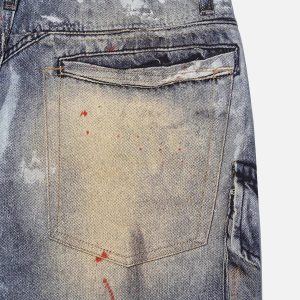 Concert Outfit Multi-Pocket Dirty Overalls Jeans