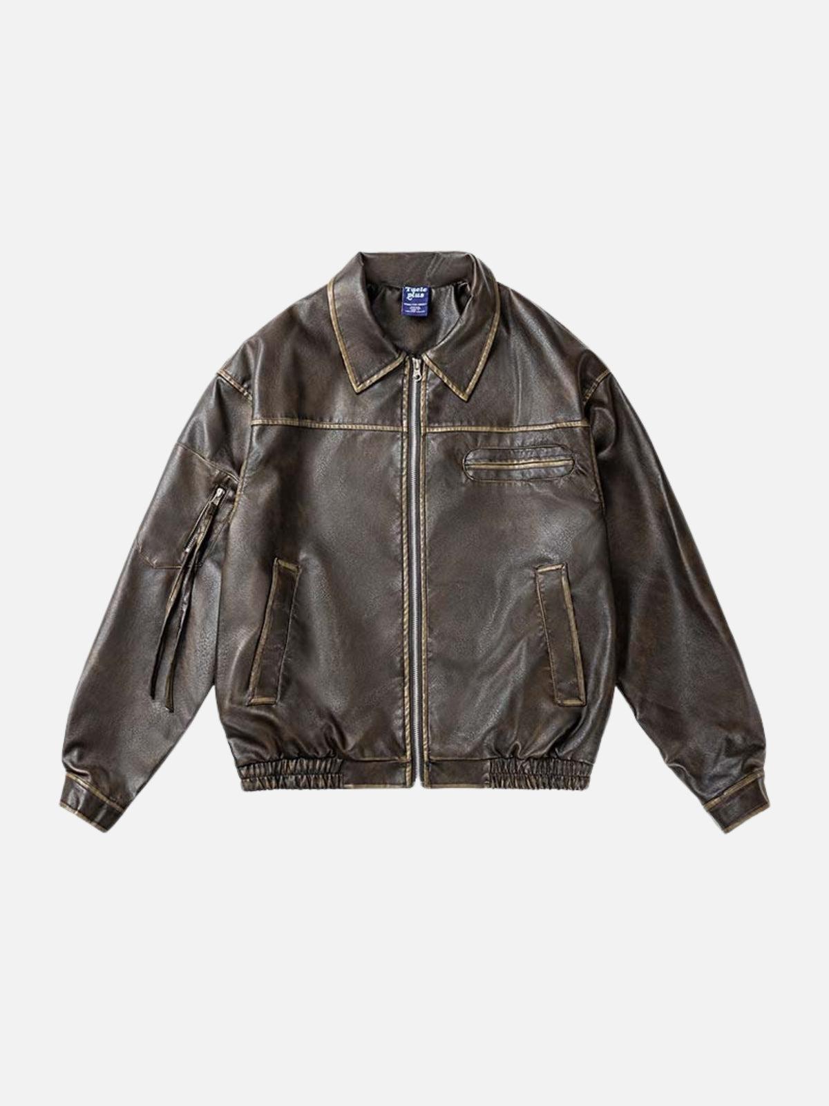 Concert Outfit Multi Pocket Faux Leather Cropped Jacket Concert Outfit Multi Pocket Faux Leather Cropped Jacket