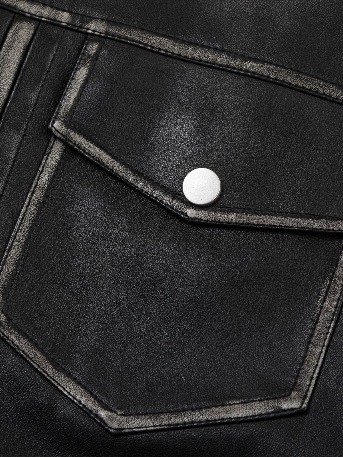 Concert Outfit Multi Pocket Faux Leather Jacket Concert Outfit Multi Pocket Faux Leather Jacket