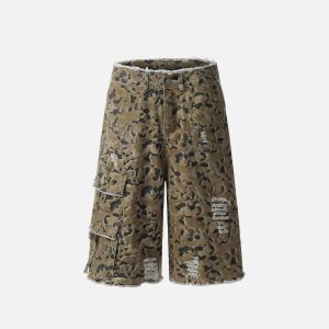 Concert Outfit Multi Pocket Fringe Longline Jorts