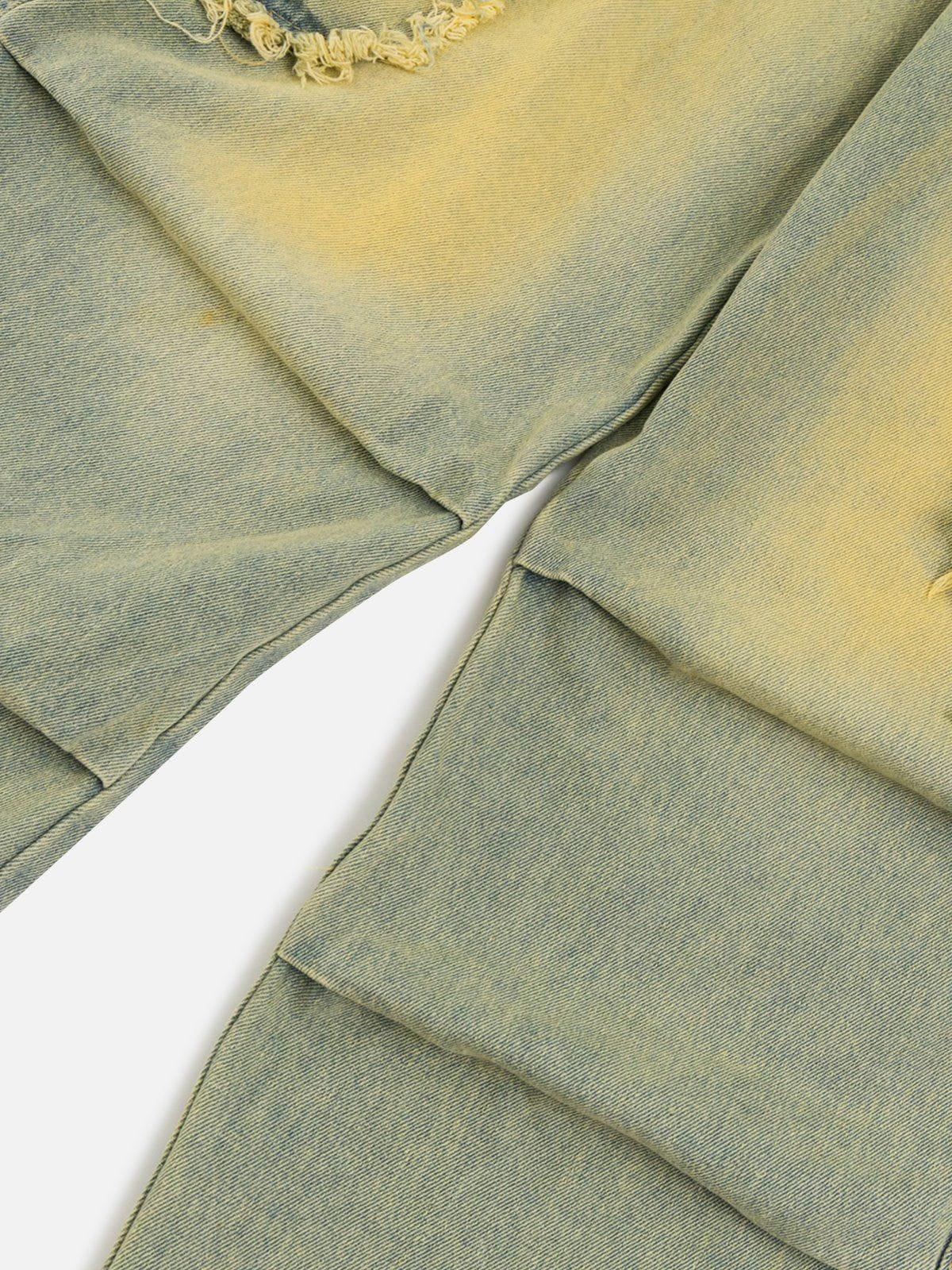 Concert Outfit Multi Pocket Fringe Washed Jeans Concert Outfit Multi Pocket Fringe Washed Jeans