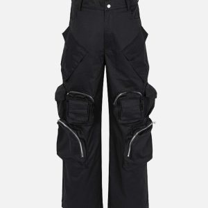 Concert Outfit Multi-Pocket Functional Casual Workwear Wide Leg Pants