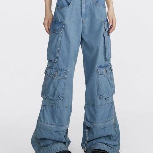 Concert Outfit Multi Pocket Loose Cargo Jeans