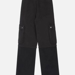 Concert Outfit Multi-Pocket Patchwork Jeans